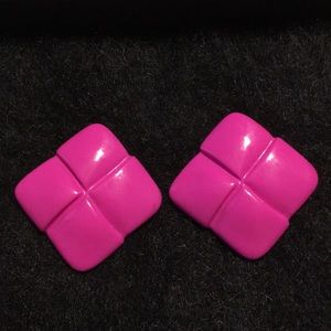 Retro Funky 80s Hot Pink Earrings